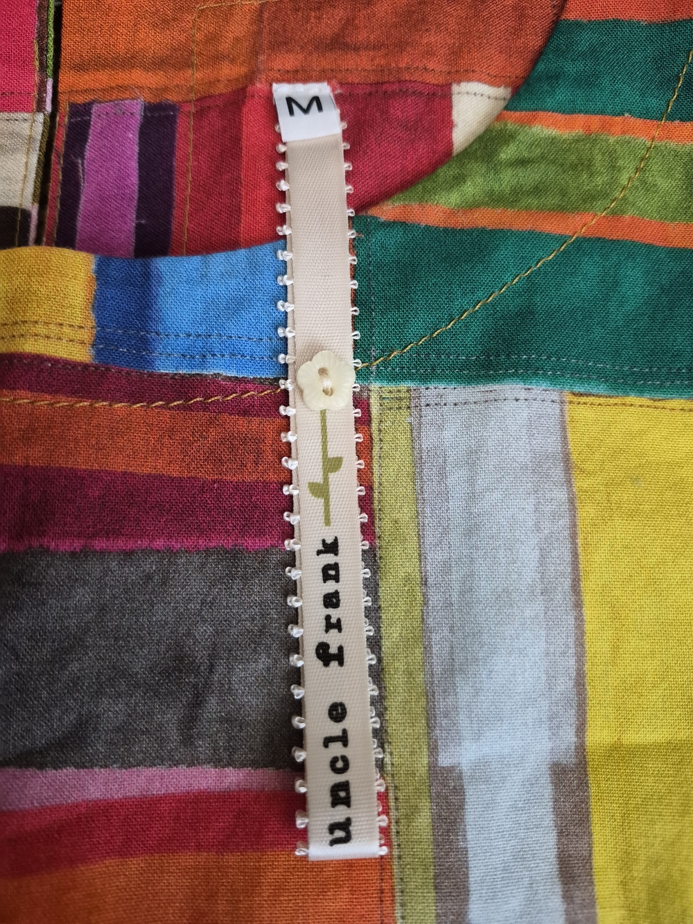 Colorful Striped Patchwork Sleeveless Tunic - Picture 6 of 6